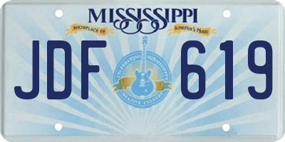 MS license plate JDF619