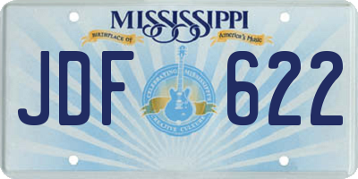 MS license plate JDF622