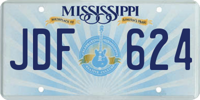MS license plate JDF624