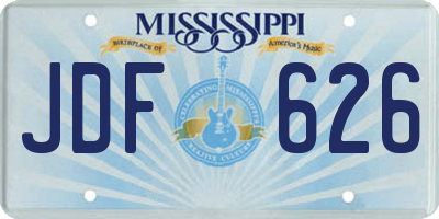 MS license plate JDF626