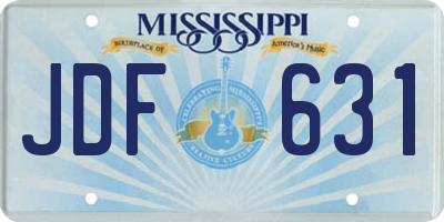 MS license plate JDF631