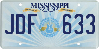 MS license plate JDF633