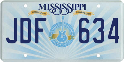 MS license plate JDF634