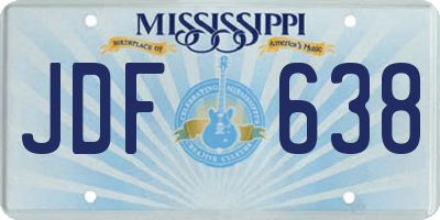 MS license plate JDF638