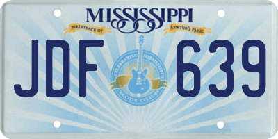 MS license plate JDF639