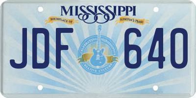 MS license plate JDF640