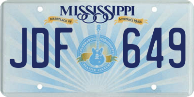 MS license plate JDF649