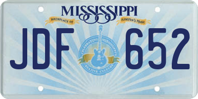 MS license plate JDF652