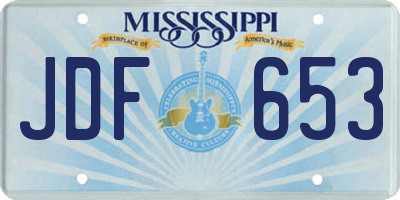 MS license plate JDF653
