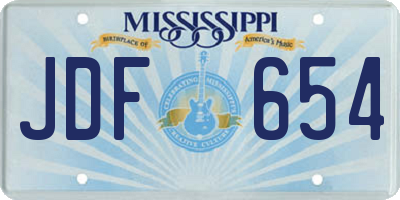 MS license plate JDF654