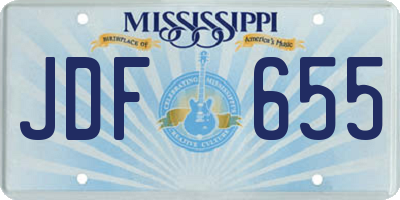 MS license plate JDF655