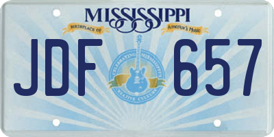 MS license plate JDF657