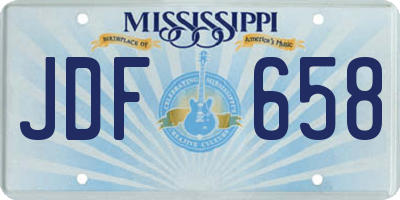 MS license plate JDF658