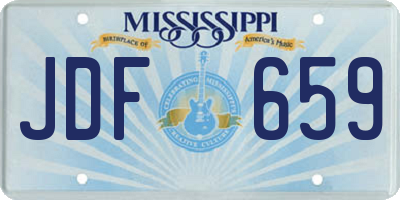 MS license plate JDF659