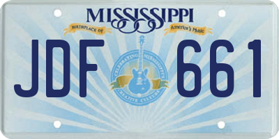 MS license plate JDF661