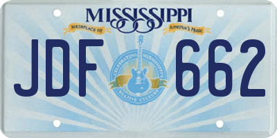 MS license plate JDF662