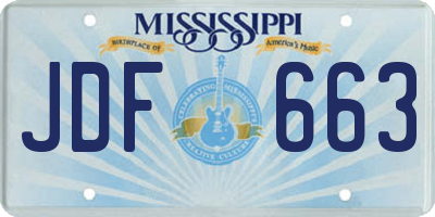 MS license plate JDF663