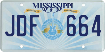 MS license plate JDF664