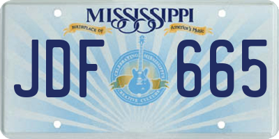 MS license plate JDF665