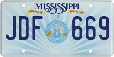 MS license plate JDF669