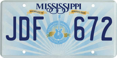 MS license plate JDF672