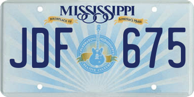 MS license plate JDF675