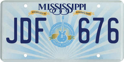 MS license plate JDF676