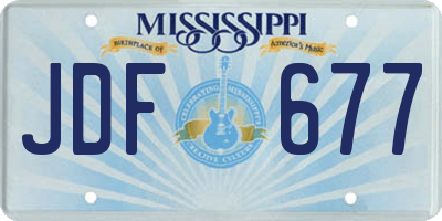 MS license plate JDF677