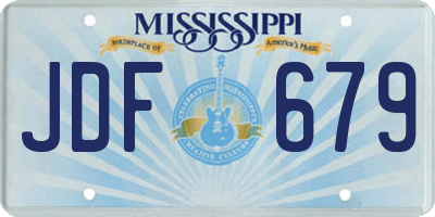 MS license plate JDF679