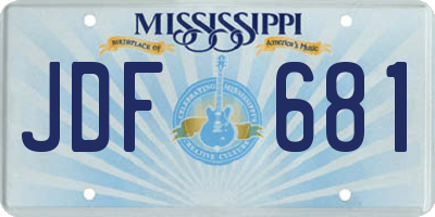 MS license plate JDF681