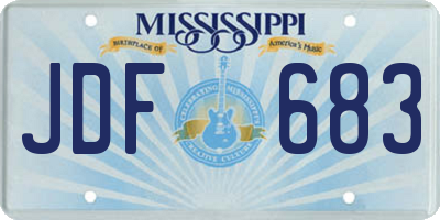 MS license plate JDF683