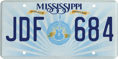MS license plate JDF684