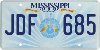 MS license plate JDF685