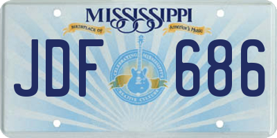 MS license plate JDF686