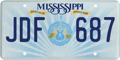 MS license plate JDF687