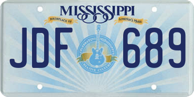 MS license plate JDF689