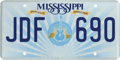 MS license plate JDF690
