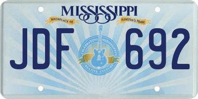 MS license plate JDF692
