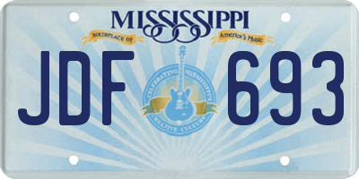 MS license plate JDF693