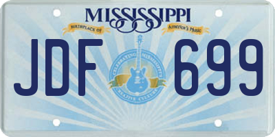 MS license plate JDF699