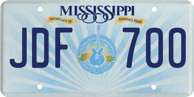 MS license plate JDF700