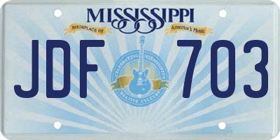 MS license plate JDF703