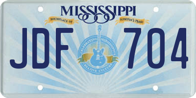 MS license plate JDF704