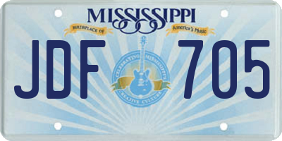 MS license plate JDF705