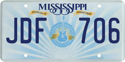 MS license plate JDF706