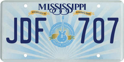 MS license plate JDF707