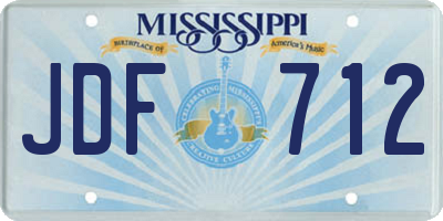 MS license plate JDF712