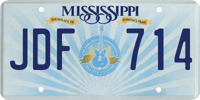 MS license plate JDF714