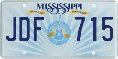 MS license plate JDF715