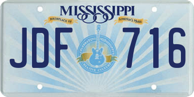 MS license plate JDF716